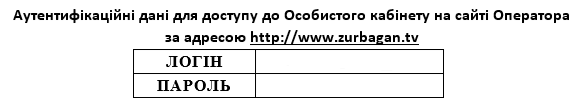 Забраження місця де знаходятся логін та пароль для входу в особистий кабінет